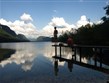 Pohodové týdny v horách s turistikou - Slovinsko - Julské Alpy - jezero Bohinj, podvečer a rybář